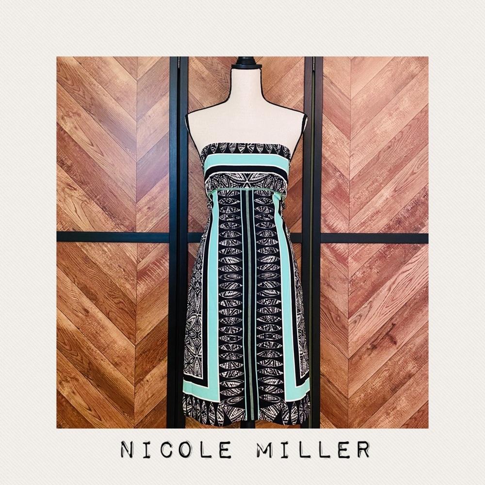 Nicole Miller NWT Strapless Print Dress - Sz 6